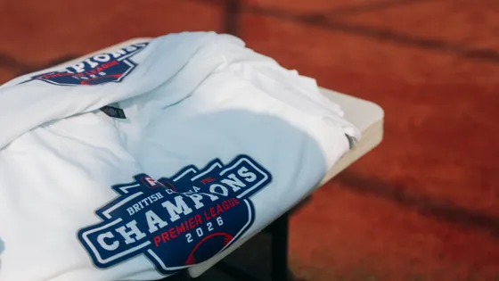 The Abbotsford Cardinals CHAMPIONS jersey, folded.